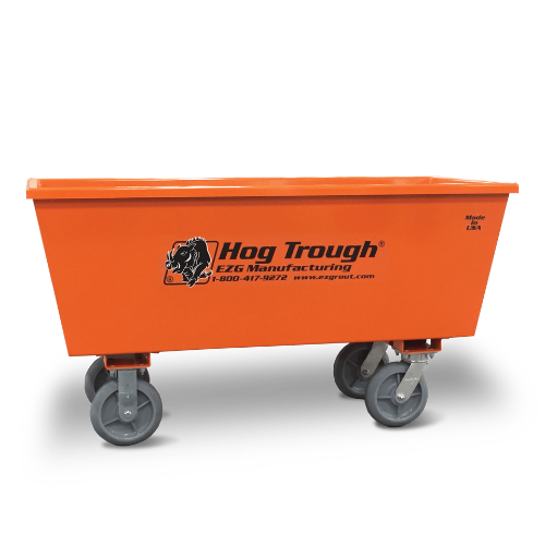 EZG HTS10WC Steel Hog Trough w/ Wheels & Crane Hooks