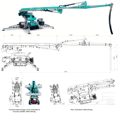 Load image into Gallery viewer, IMER Gerris 800 Crawler Concrete Placing Boom
