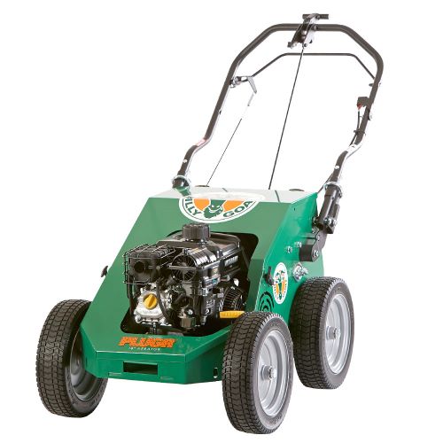 Battery powered online lawn aerator