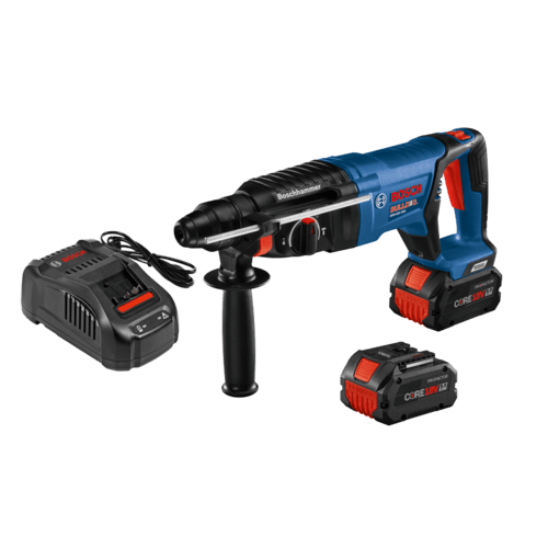 Load image into Gallery viewer, Bosch GBH18V-26DK24 18V EC Brushless SDS-plus® Bulldog™ 1 In. Rotary Hammer Kit with (2) CORE18V 8.0 Ah Performance Batteries
