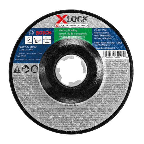 Load image into Gallery viewer, Bosch GWX27M500 5&quot; x 1/4&quot; X-LOCK Arbor Type 27 30 Grit Masonry Grinding Abrasive Wheel
