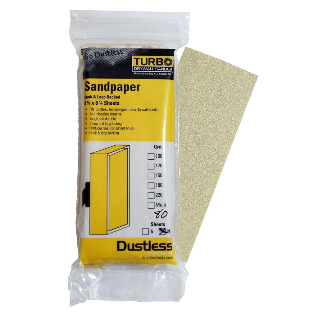 Dustless Sandpaper 80 Grit 25 Pack (7545963525)