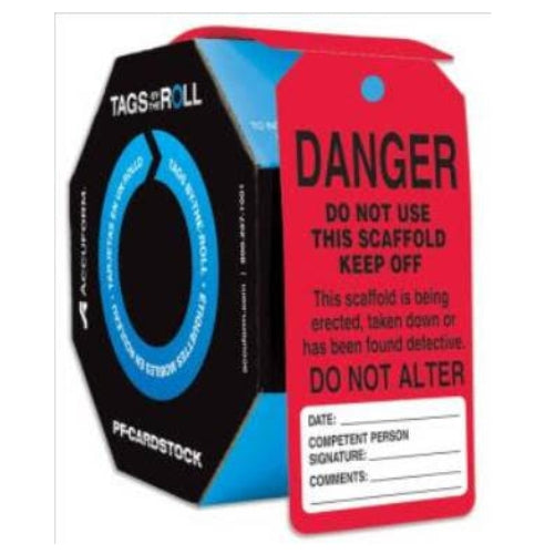 CEO Tags By-The-Roll - TAR111  Do Not Use This Scaffold Keep Off (956317532196)