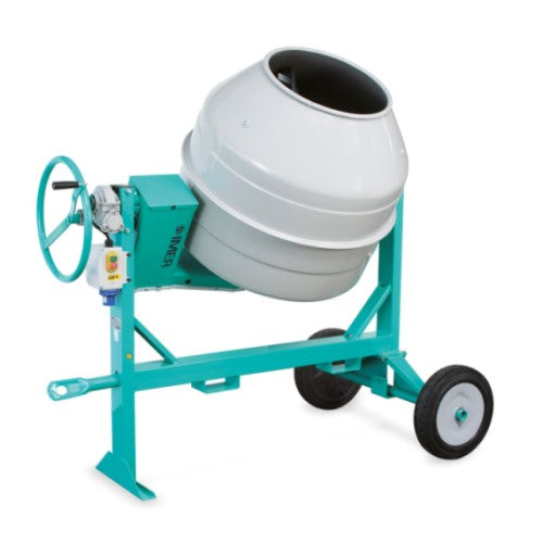 IMER Multi-Mix 350, Portable, Steel or Poly Drum, Electric or Gas, Concrete Mixer Poly Steel